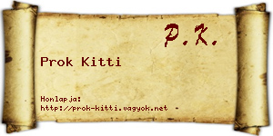 Prok Kitti névjegykártya